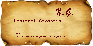 Nosztrai Geraszim névjegykártya
